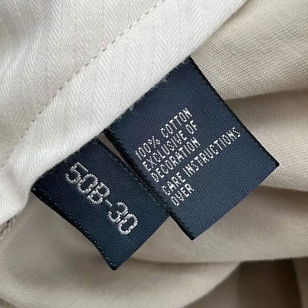 POLO‎ RALPH LAUREN Pants Men's Size 50B Beige Cotton Flat Front Chino High-Rise